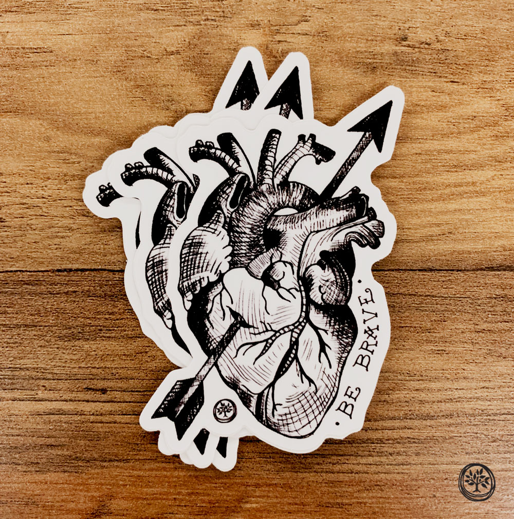 Be Brave Anatomical Heart Sticker