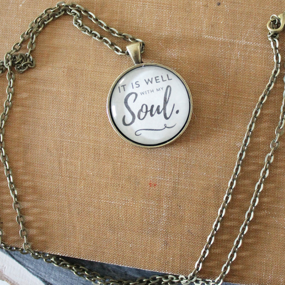 It Is Well With My Soul Glass Pendant