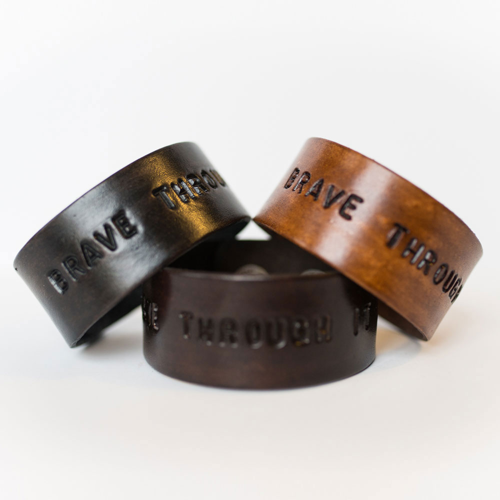 Brave Through It Leather Cuff