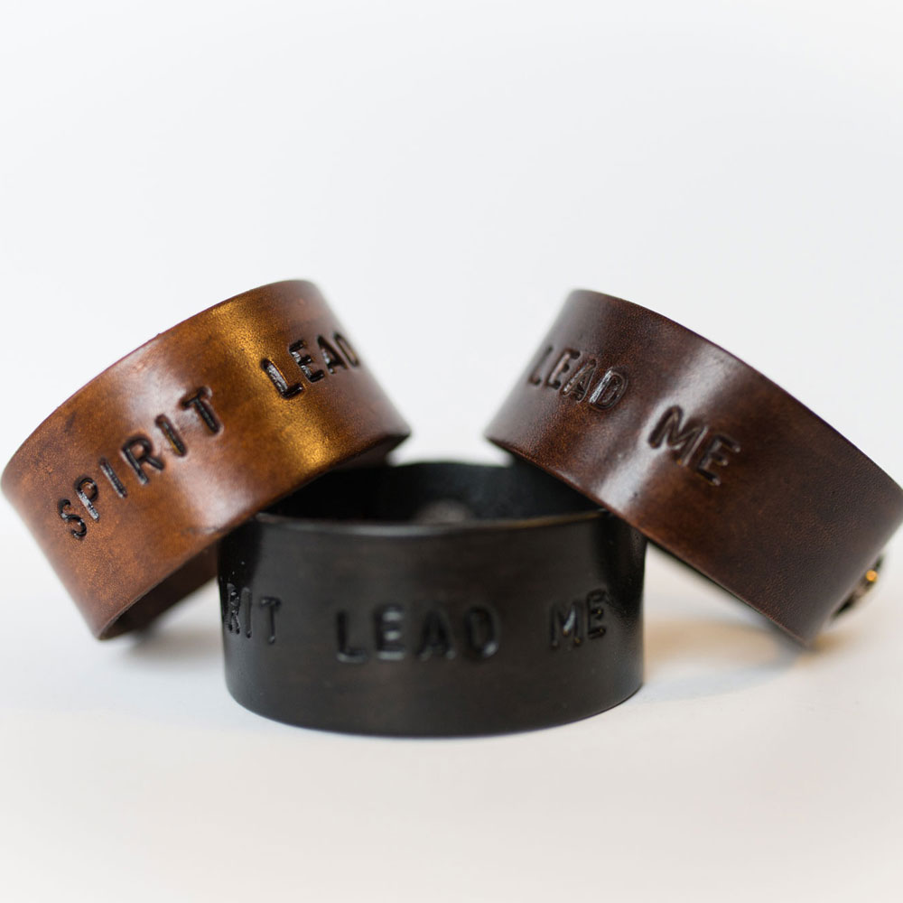 Spirit Lead Me Leather Cuff