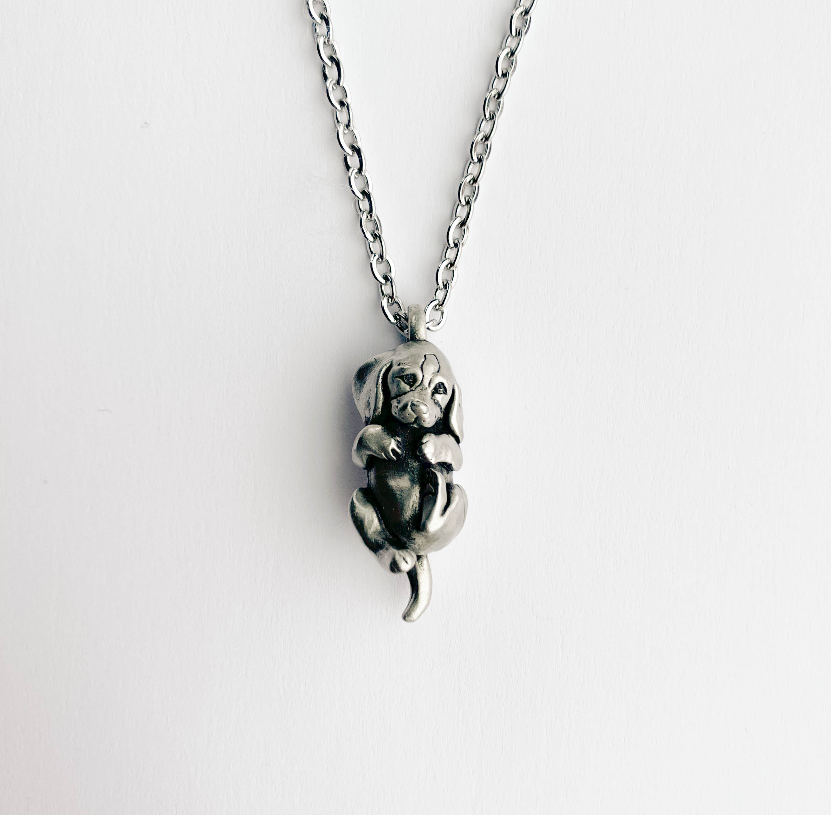 Pewter Puppy Necklace